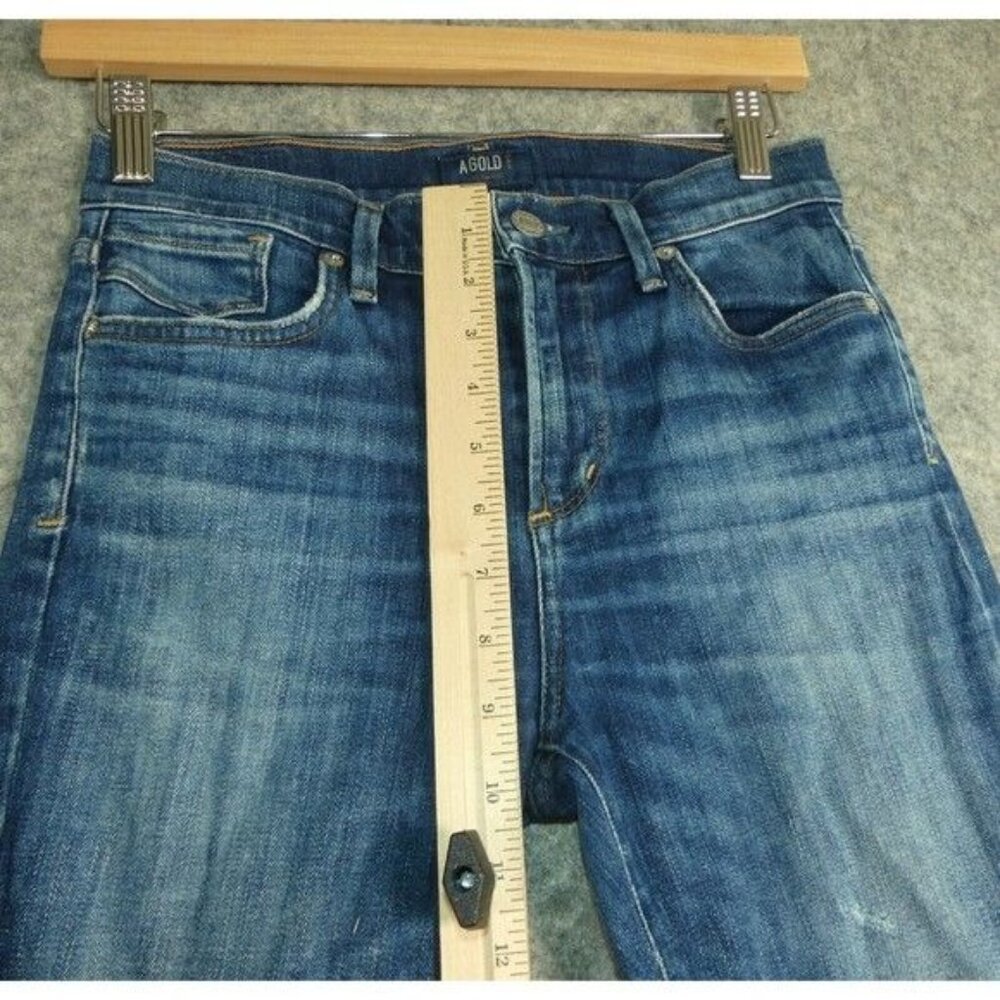 AGOLDE 25 Jeans Skinny Sophie High Rise Crop Distressed Ripped Stretch Blue - Picture 4 of 10